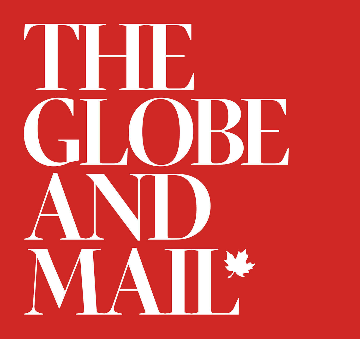 The Globe and Mail logo with white text on a red background and a maple leaf symbol.